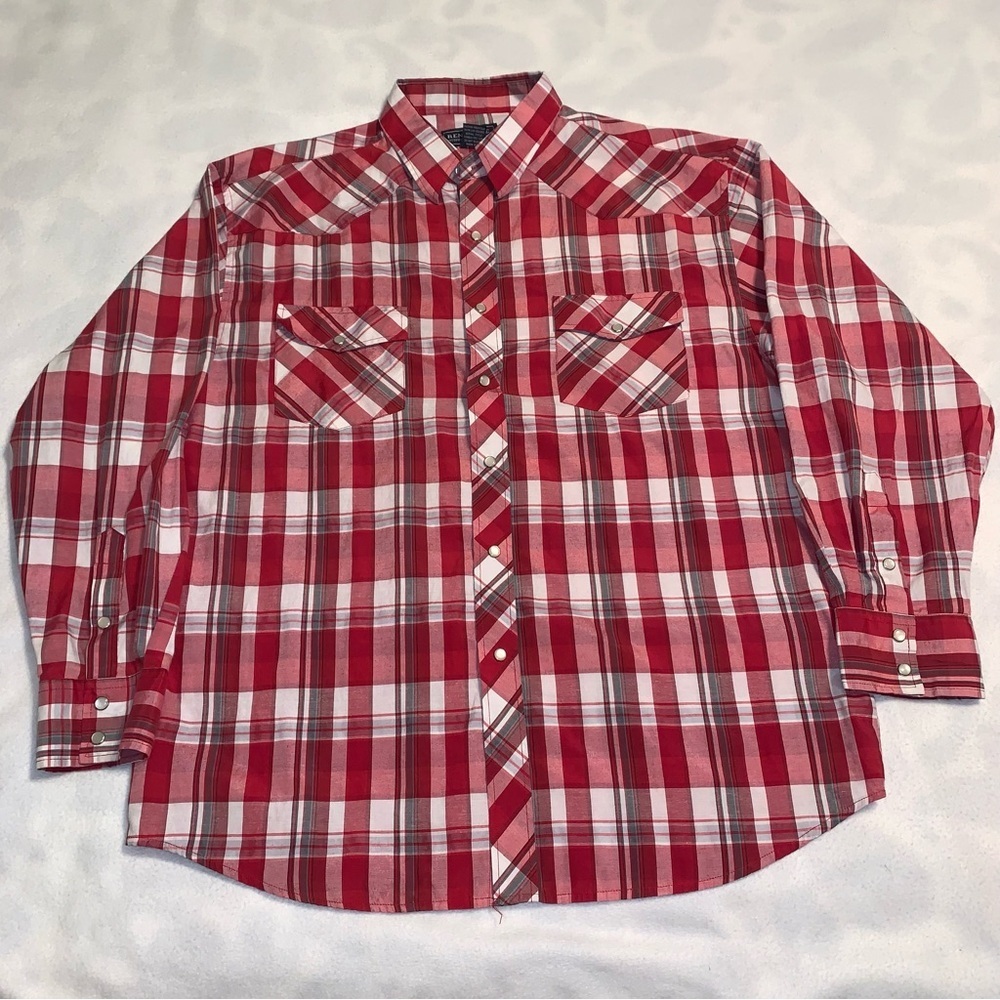 Renegade Plaid Western Pearl Snap Mens Shirt Sz XL Cowboy Ranch Rodeo